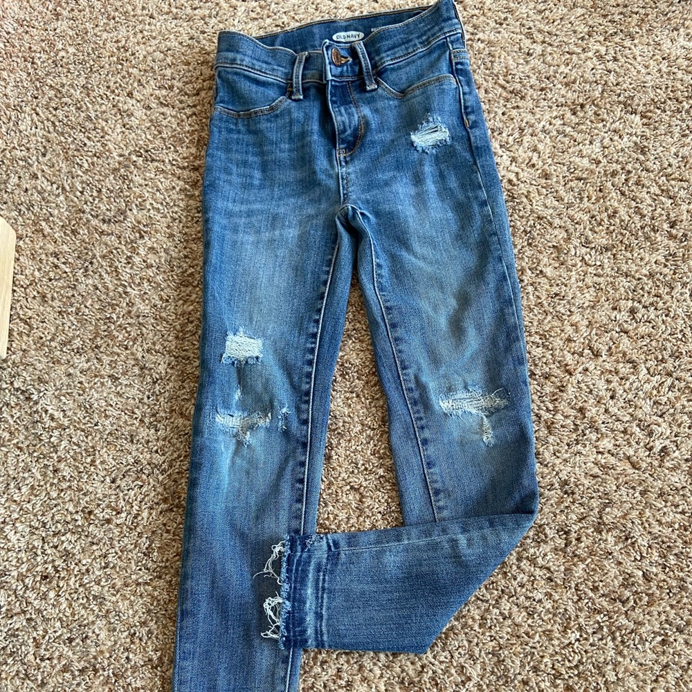 Old Navy Ballerina Denim Leggings “Built-in-tough” girls size 8